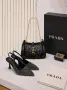 Prada Дамски Черни Обувки На Ток Прада Код E150, снимка 3