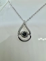 Сребърно колие с мойсанит (диамант) 1 карат , снимка 2