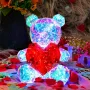 Ръчно изработена USB Великолепна светеща LED мечка, държаща червено сърце, снимка 2