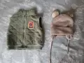Елек и плетен бял ромпър + подарък елек и шапка , снимка 4
