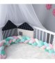 Мек памучен обиколник за детско легло, кошара, креватче, плетен обиколник с 3 цвята - код 2487, снимка 2