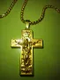 красиво колие 60 см. ланец с кръст златист, снимка 2