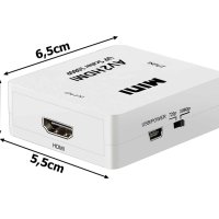 HDMI към RCA AV конвертор адаптер преобразовател на видео и аудио, снимка 7 - Приемници и антени - 44423453