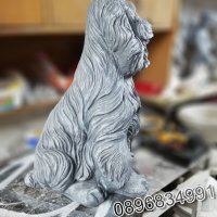 Куче от бетон. Статуя Фигура от бетон за декорация - сив цвят, снимка 2 - Градински мебели, декорация  - 35851763