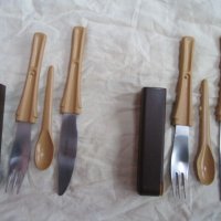 BOKER 2 броя немски маркови къмпинг комплекти нож, лъжица и вилица., снимка 1 - Прибори за хранене, готвене и сервиране - 39441648