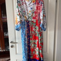 Дълга нова памук памучна елегантна ежедневна рокля тип кимоно широк ръкав флорален принт цветя , снимка 17 - Рокли - 41659723