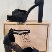 Дамски обувки на висок квадратен ток с отворени пръсти марка: GIVANA; модел:BAY-18 balack, снимка 5 - Дамски обувки на ток - 41521036