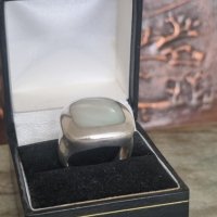 Масивен сребърен пръстен със седеф 925 проба , снимка 4 - Пръстени - 41736947