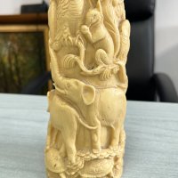 Винтидж резбован бивник от смола - Животинско царство. №4635, снимка 2 - Колекции - 42521702