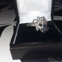 Сребърен пръстен със седеф, снимка 2 - Пръстени - 42305861