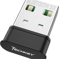 Techkey ® Bluetooth USB адаптер 5.0 USB донгъл, ниска консумация на енергия, снимка 1 - Други - 42535892