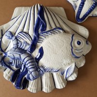 КРАСИВИ Керамични порцелан 3 морски декораций за стена, снимка 4 - Декорация за дома - 42103398