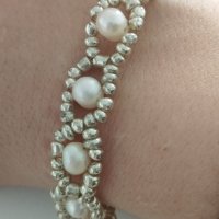 Гривна с естествени перли , снимка 4 - Гривни - 44388265