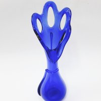 Ваза от кобалтово синьо стъкло, синя(13.3), снимка 2 - Вази - 39679916
