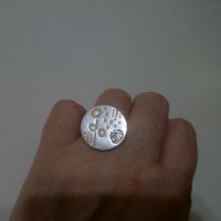 Красив сребърен пръстен с емайл и цирконий, снимка 5 - Пръстени - 44147792