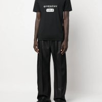 GIVENCHY Black Reverse Logo Print Slim Fit Мъжка Тениска size M (S) и L (M), снимка 4 - Тениски - 41068623