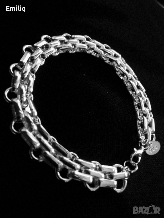 Унисекс Масивна Гривна От Стерлингово Сребро, снимка 1