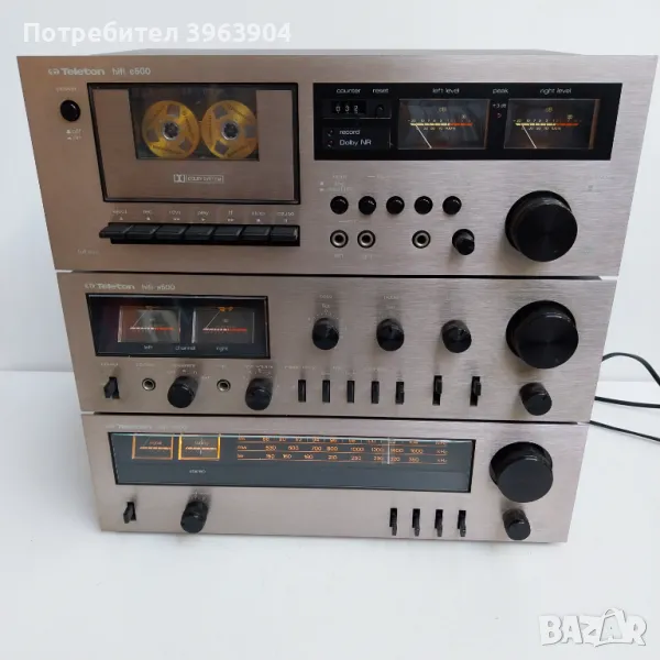 TELETON A 500 HIFI STEREO AMPLIFIER. T 500 HIFI STEREO TUNER. C 500 HIFI STEREO CASSETTE DECK, снимка 1