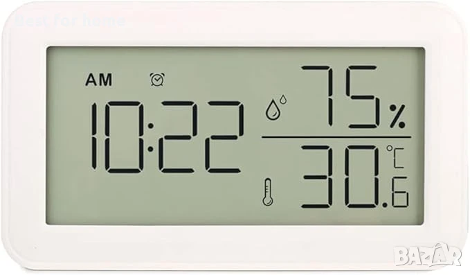Термометър , хигрометър  будилник, LCD дисплей Seprendi (бял или черен), снимка 1