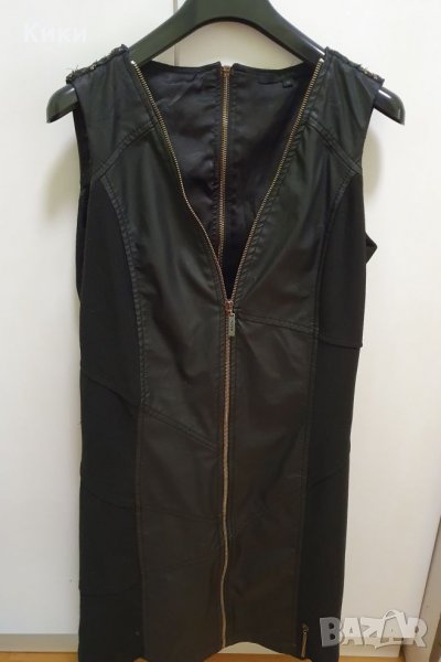 Дамска рокля с кожа, снимка 1