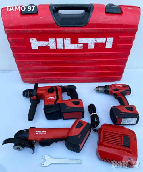 Hilti Сет - Акумулаторен перфоратор, винтоверт и ъглошлайф 3x22V 5.2Ah, снимка 1