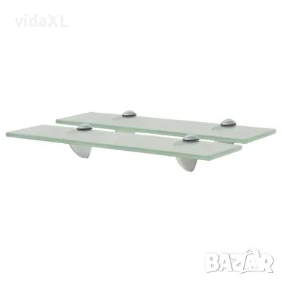 vidaXL Подвижни рафтове, 2 бр, стъкло, 40x20 см, 8 мм（SKU:3051535）, снимка 1