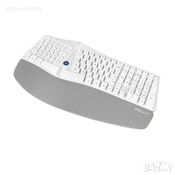 Клавиатура Безжична Delux GM901D 2.4G + BT3.0+5.0 Мултимедийна Ергономичнa Бяла, снимка 1