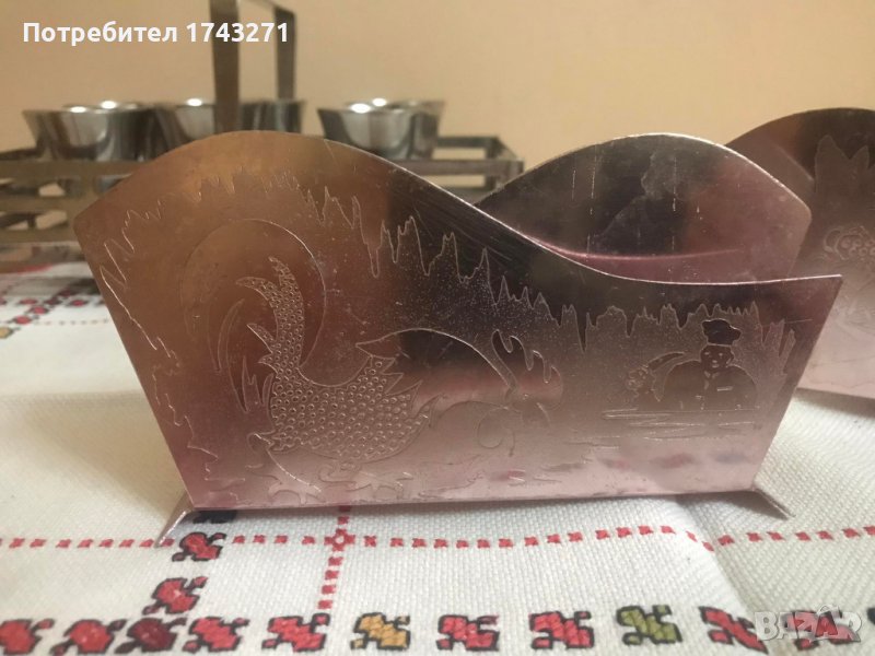 Метален салфетник от соца, снимка 1