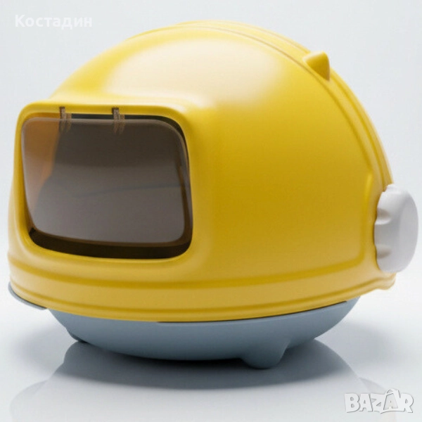 Закрита/Затворена Котешка Тоалетна - 55.4см/49см/41.7см - Жълта разцветка - Pet-Interest, снимка 1