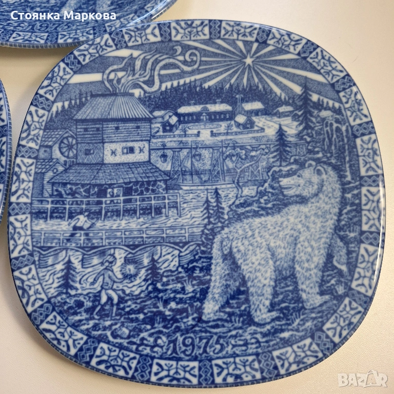 три броя колекционерски чинии за стена-Рьорстранд-Швеция, снимка 1