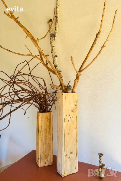 Луксозна ваза от естествено дърво! Ръчна изработка! , снимка 1