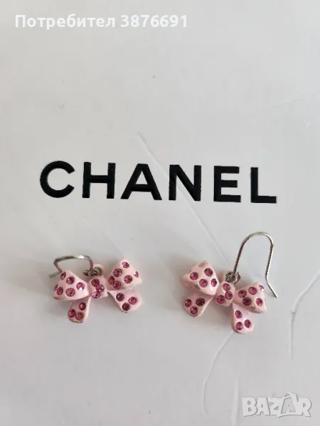 Розови обеци панделки , снимка 1