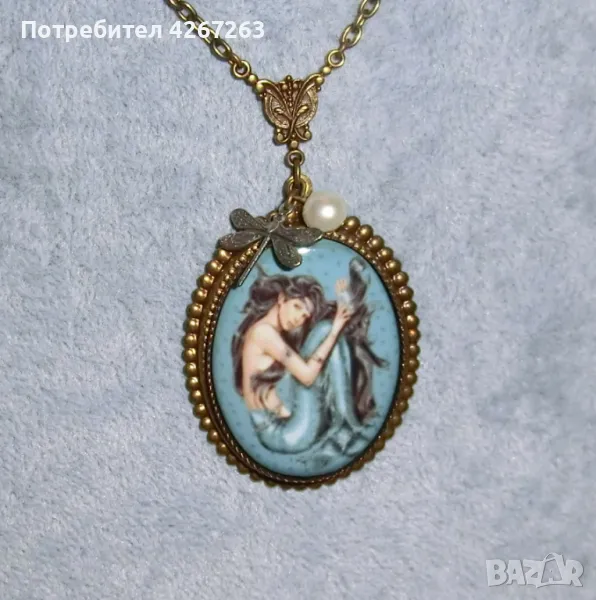 Колие с русалка във винтидж стил, снимка 1