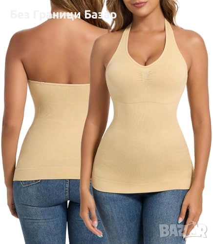 Нов Женски вталяващ потник с подвижни подплънки и еластична материя S, снимка 1