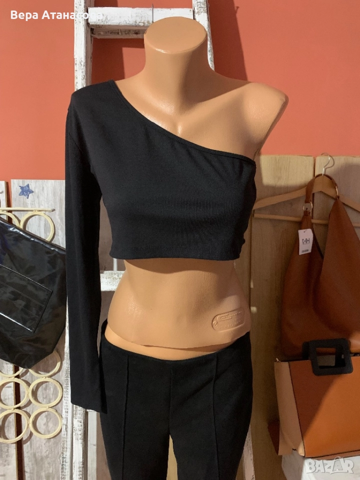 💣 Екстравагантен топ с един ръкав✔️ м/л/хл🔝, снимка 1