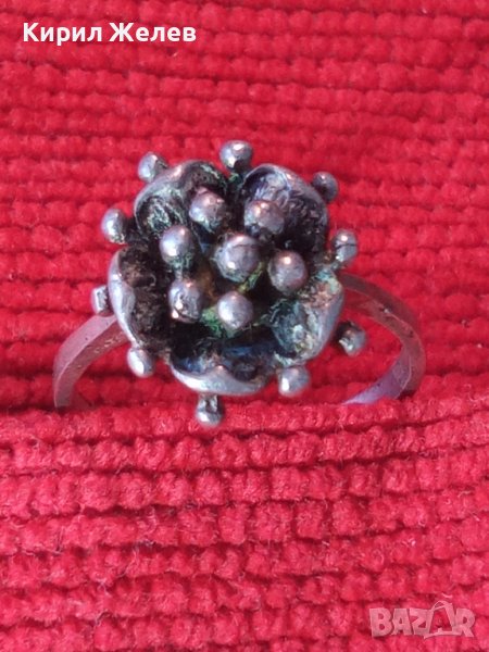 СТАР ФЛОРАЛЕН АРТ НУВО СРЕБЪРЕН ПРЪСТЕН РЪЧНА ИЗРАБОТКА 38492, снимка 1