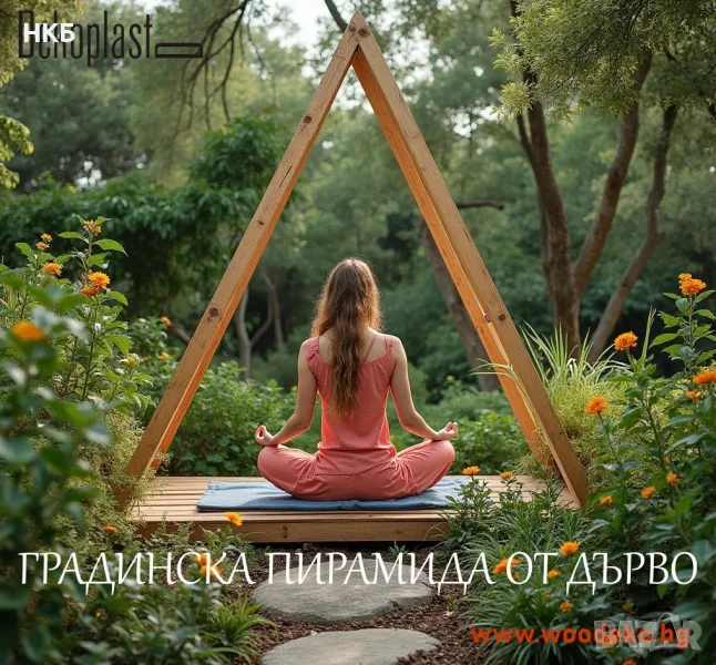Градинска пирамида от дърво, снимка 1