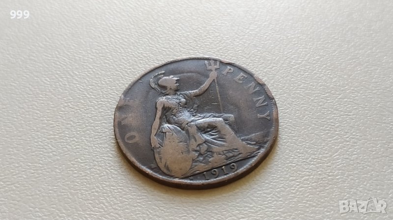 1 пени 1919 Великобритания, снимка 1