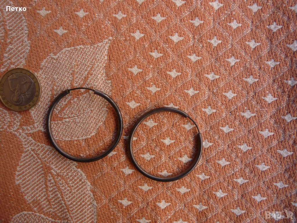 Автентични възрожденски сребърни  обеци, снимка 1