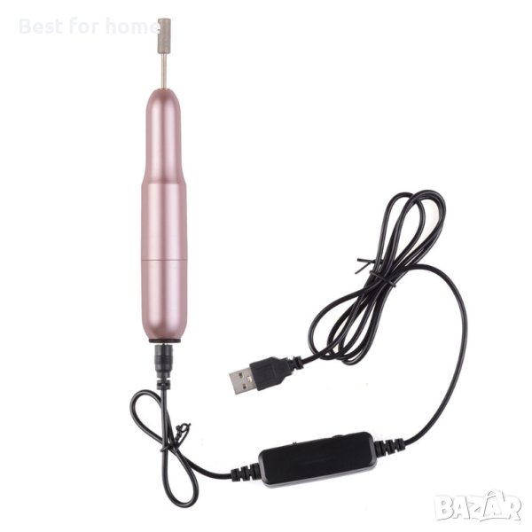 Електрическа писалка за шлифоване на полиране USB Машина за полиране на нокти+Накрайници  20 000 RPM, снимка 1