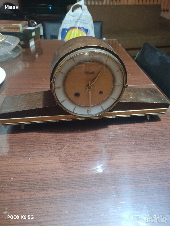 немски каминен часовник с мелодия, снимка 1