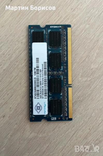 RAM памет за лаптоп RAM 4GB Nanya PC3L-12800S, снимка 1