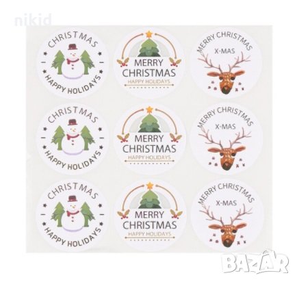36 бр merry christmas  Коледни снежен човек елха елен лепенки ръчна изработка самозалепващи стикери , снимка 1