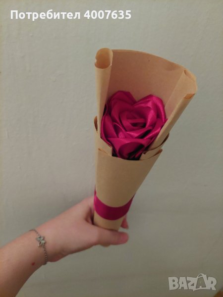 Букет от 1 сатенена роза , снимка 1