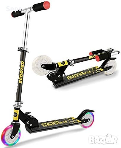 Детска тротинетка сгъваема с големи колела за момичета и момчета над 3 години, регулируема дръжка, снимка 1