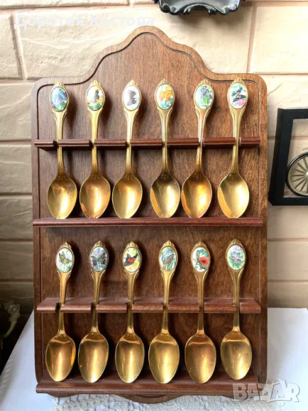 Красиви позлатени лъжички от Англия с пеперуди, снимка 1