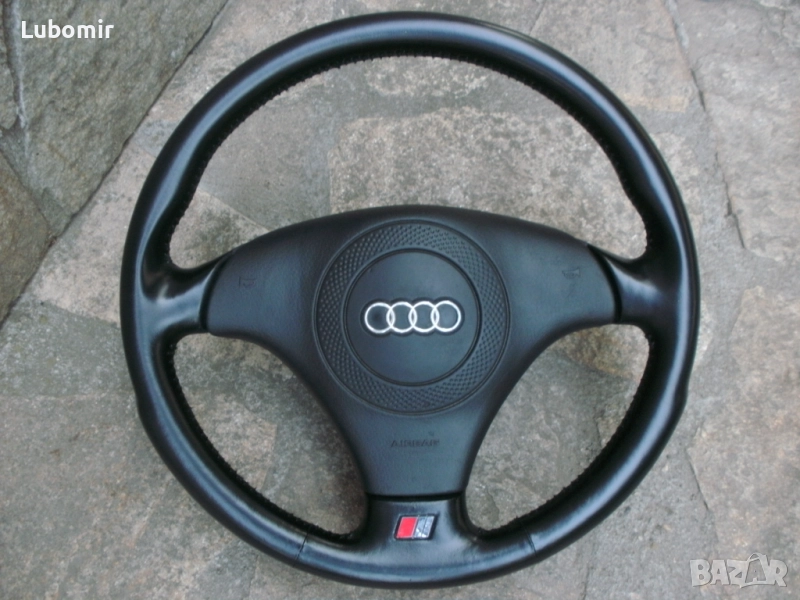 Волан трилъчев Audi S Line - оригинален, кожен !, снимка 1