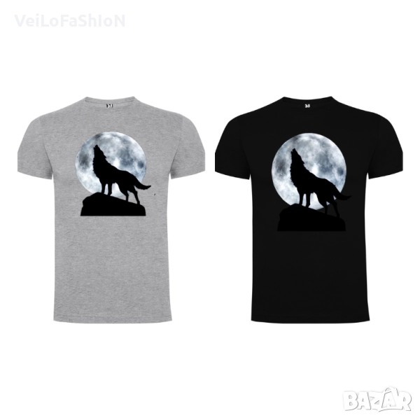 Нова мъжка тениска с Вълк - Пълнолуние, снимка 1