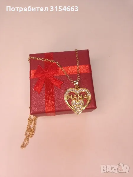 Колие с кристали Мама , снимка 1