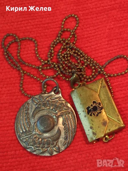 СТАРО МАЙСТОРСКО УКРАШЕНИЕ МЕДАЛЬОН МАЙСЕН ГЕРМАНИЯ с МАРКИРОВКА и РЕТРО МИНИ ЧАНТИЧКА УНИКАТ 37057, снимка 1